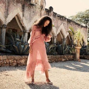 DOEN Saffron Dress CARNATION GARDEN BLOOM, Size XS, 100% silk